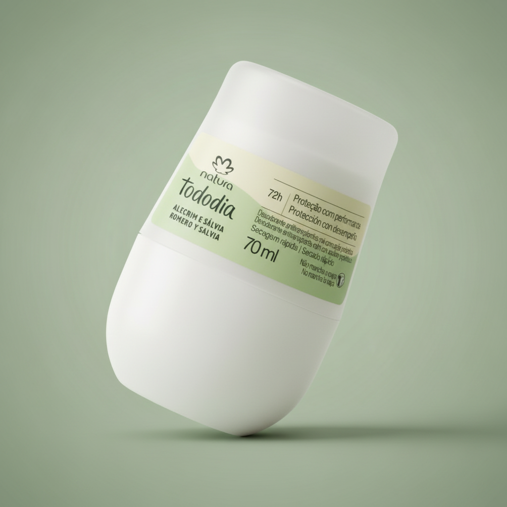 Natura Tododia Desodorante Antitranspirante Roll-on Alecrim e Sálvia 70ml - Hero Shot 45°
