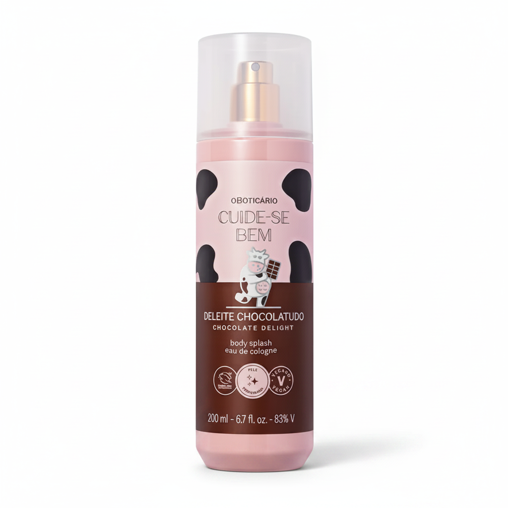 Body Splash Cuide-se Bem Deleite Chocolatudo 200ml - fundo branco