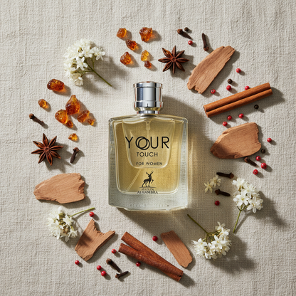 Maison Alhambra Your Touch EDP - Flat lay ingrédients
