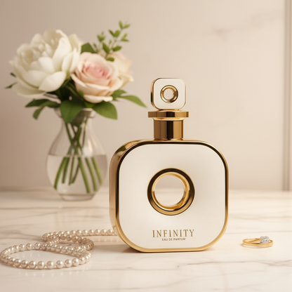 Armaf Infinity Gold Eau de Parfum 105ml - ambiente feminino com pérolas