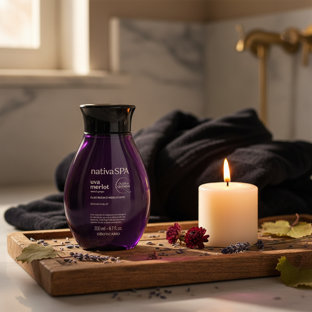 Huile Nativa Spa Uva Merlot – ambiance bain luxe