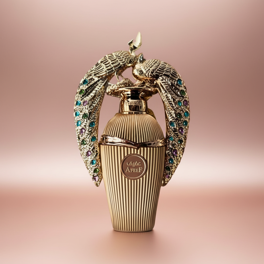 Lattafa Afeef 100ml — fundo rose gold