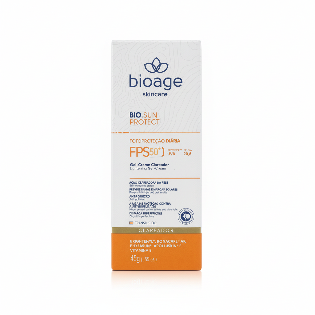 Bioage Bio.Sun Protect FPS 50+ Gel-Creme Unificador Antimanchas 45g | Proteção Solar Facial