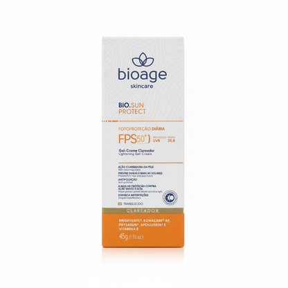 Bioage Bio.Sun Protect FPS 50+ Gel-Creme Unificador Antimanchas 45g | Proteção Solar Facial