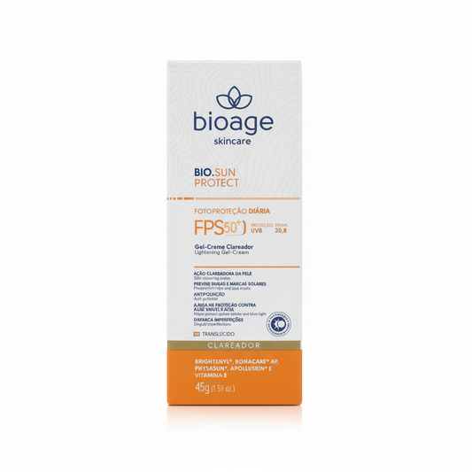 Bioage Bio.Sun Protect FPS 50+ Gel-Creme Unificador Antimanchas 45g | Proteção Solar Facial