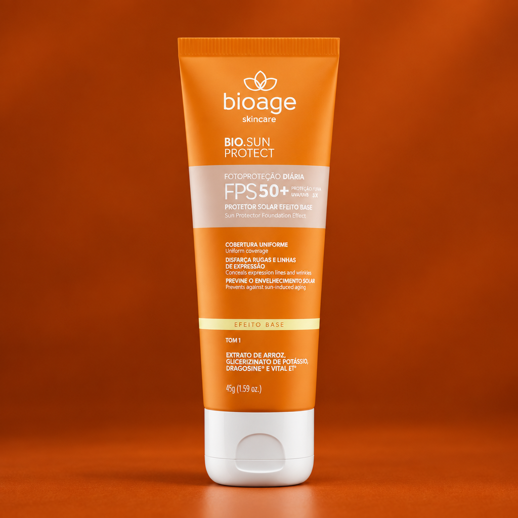 Detalhe da embalagem Bioage Bio-Sun Protect