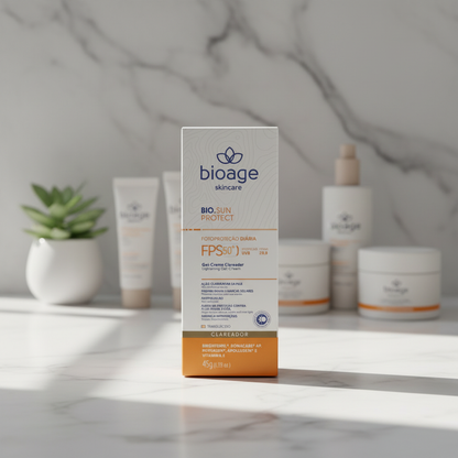 Bioage Bio.Sun Protect FPS 50+ Gel-Creme Unificador Antimanchas 45g | Proteção Solar Facial