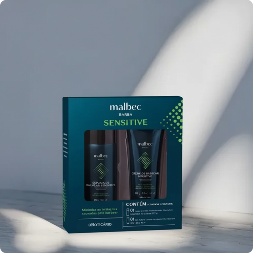Kit Malbec Barba Sensitive - Mármore