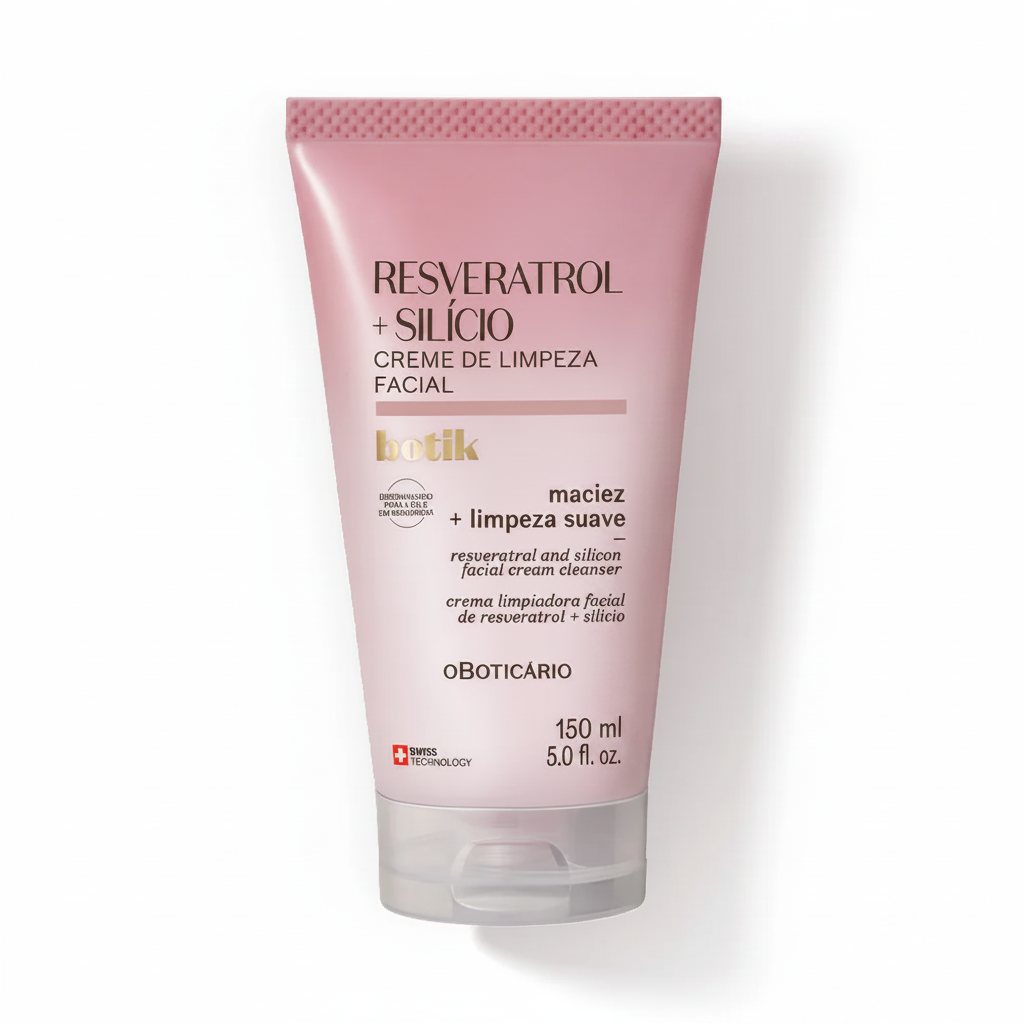 Creme de Limpeza Facial Botik Resveratrol + Silício 150ml - fundo branco