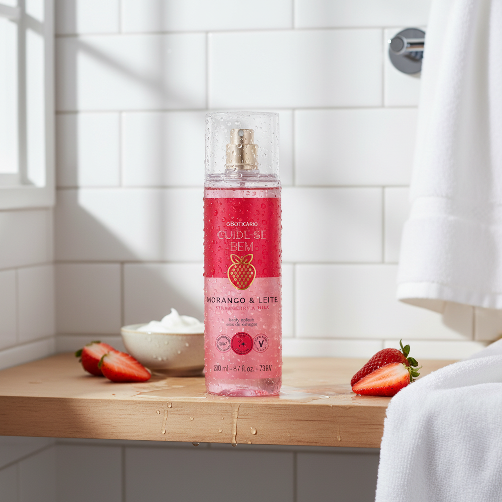 Body Splash Cuide-se Bem Fraise et Lait - Uso Natural