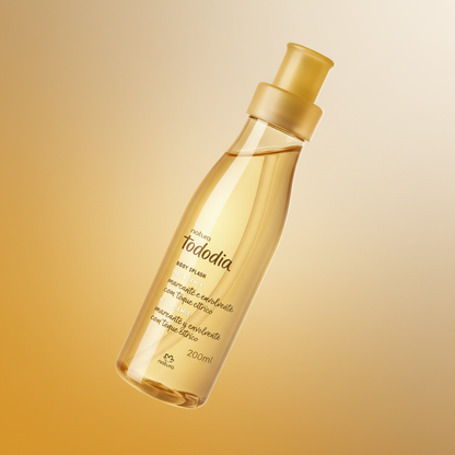 Body Splash Tododia Macadâmia - fundo degradê dourado