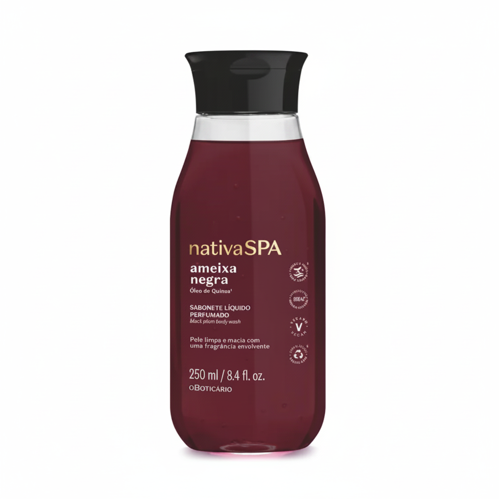 Nativa SPA Ameixa Negra Sabonete Líquido 250ml - detalhe rótulo
