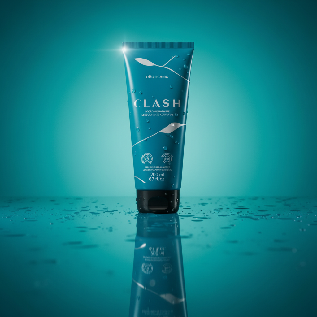 Clash com reflexo em superfície turquesa brilhante fresco