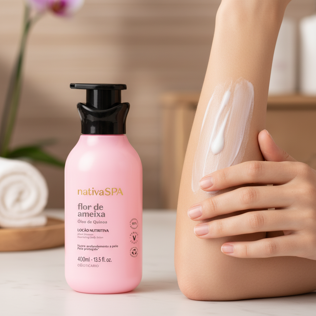 Loção Hidratante Nativa Spa Flor de Ameixa - Aplicação