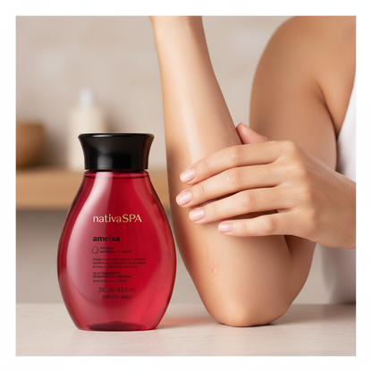Óleo Exótico Hidratante Nativa SPA Ameixa - Aplicação na pele