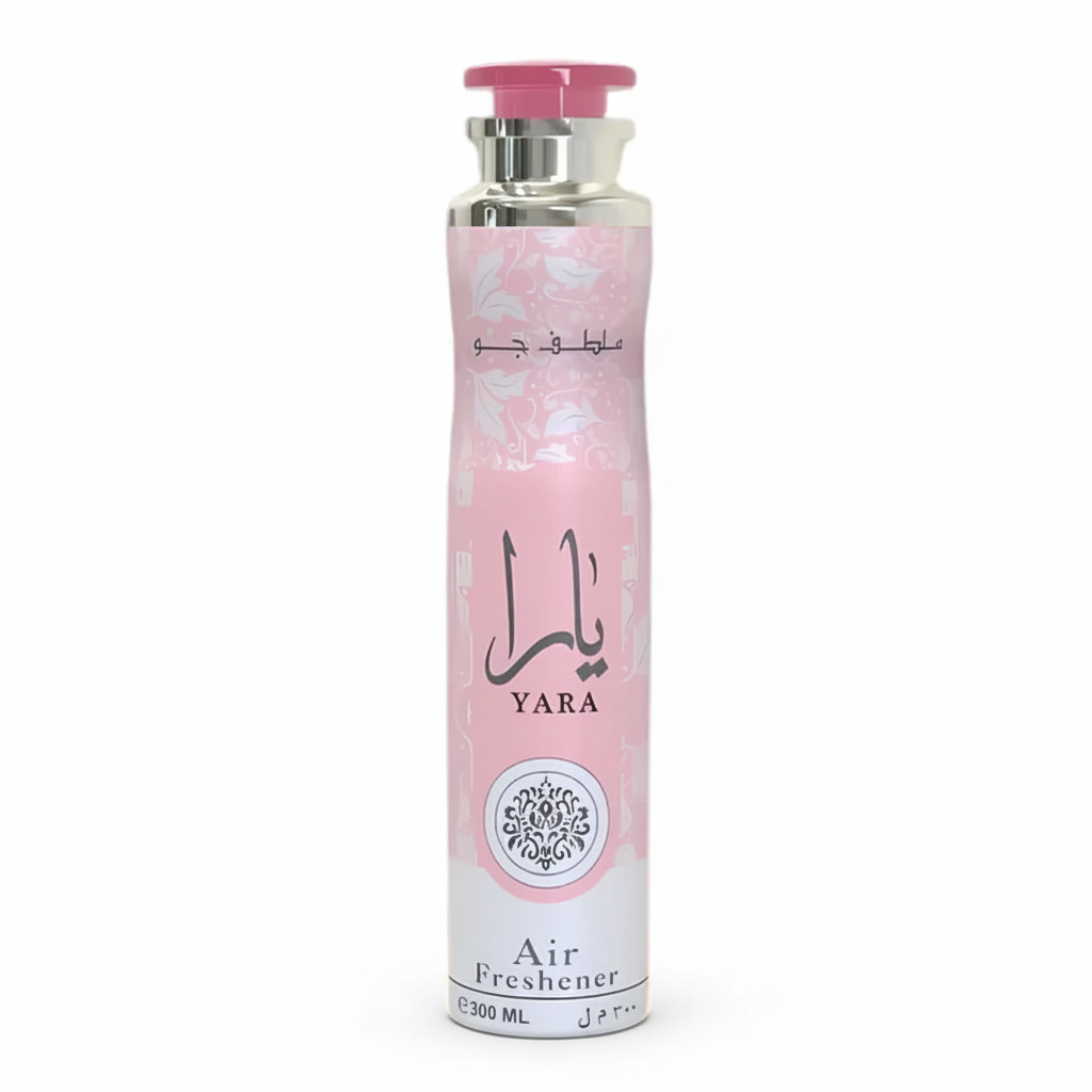 Lattafa Yara Air Freshener 300ml - Vista frontal com fundo branco