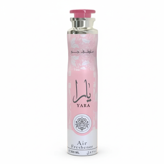 Lattafa Yara Air Freshener 300ml - Vista frontal com fundo branco