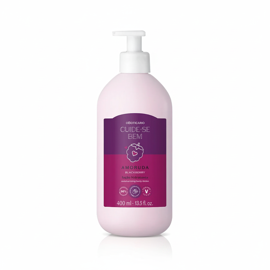 Loção Hidratante Corporal Cuide-se Bem Amoruda Blackberry 400ml - fundo branco