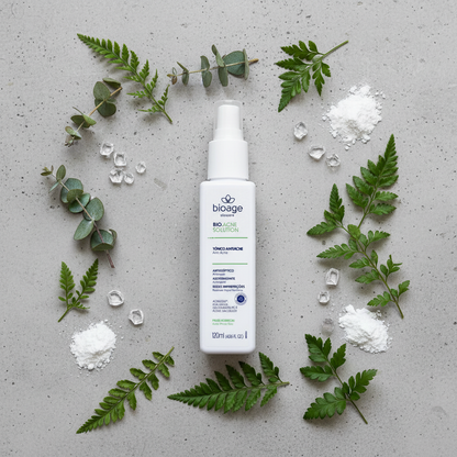 Bioage Bio.Acne Solution - flat lay ingredientes
