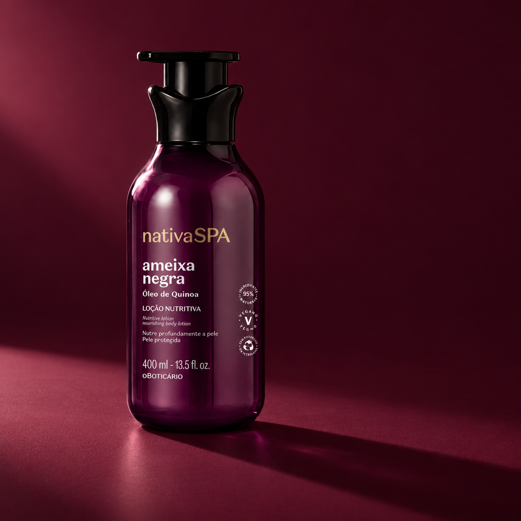 Nativa SPA Ameixa Negra Loção Nutritiva O Boticário - luz e sombra