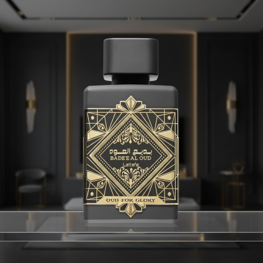 Oud For Glory em prateleira de vidro