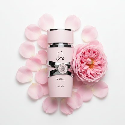 Lattafa Yara - flat lay flores