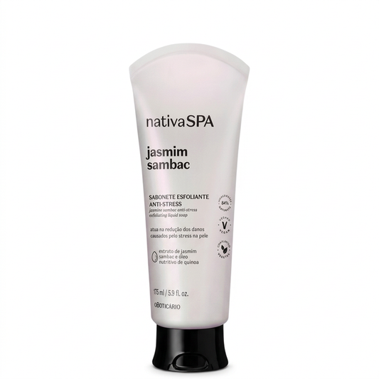 Sabonete esfoliante Nativa SPA Jasmim Sambac em fundo branco