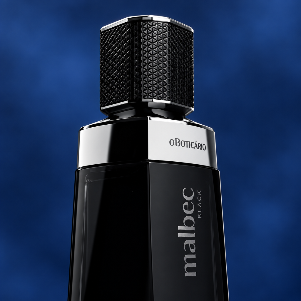 Detalhe da tampa texturizada e do metal do Malbec Black