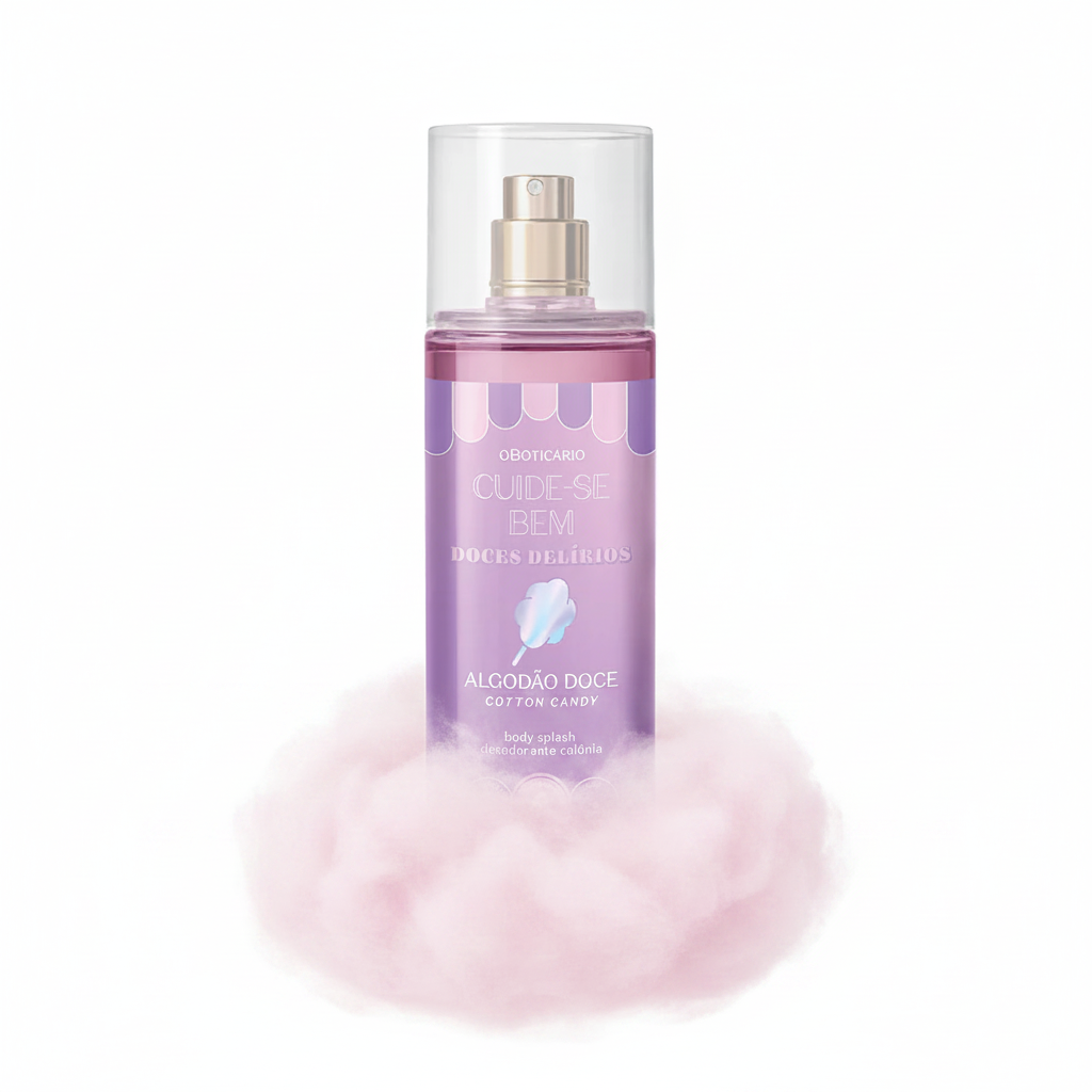 Body Splash Cuide-se Bem Doces Delírios Algodão Doce 200ml - fundo branco