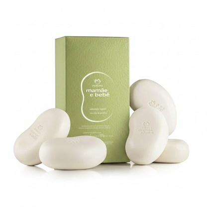 Savon en Barre Mamãe Bebê Natura 5x100g - Vue principale sur fond blanc