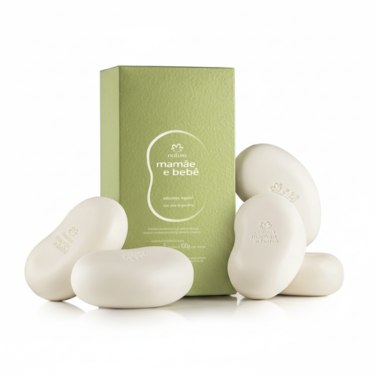 Savon en Barre Mamãe Bebê Natura 5x100g - Vue principale sur fond blanc