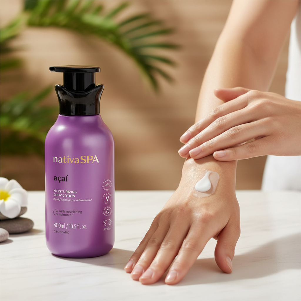Loção Hidratante Nativa SPA Açaí - Aplicação