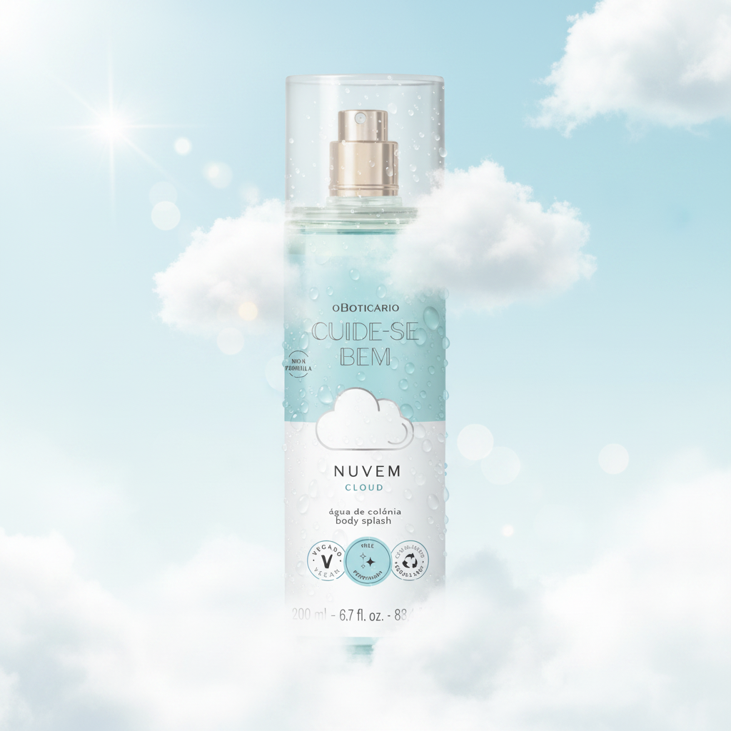 Body Splash Cuide-se Bem Nuvem – degradê azul céu