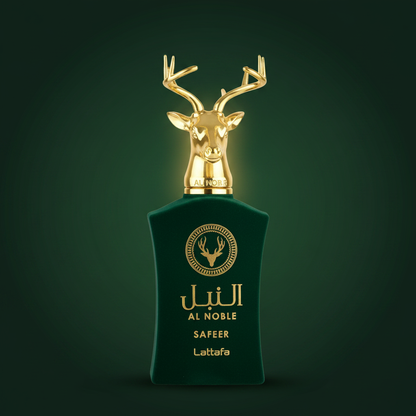 Lattafa Al Noble Safeer 100ml — fundo verde floresta