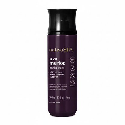 Body Splash Nativa Spa Uva Merlot 200ml - Fundo Branco