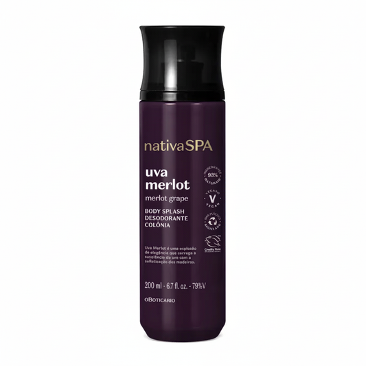 Body Splash Nativa Spa Uva Merlot 200ml - Fundo Branco