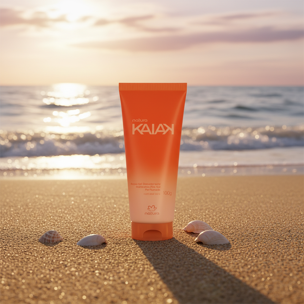 Natura Kaiak Acqua Gel Feminino 100g - praia ao pôr do sol