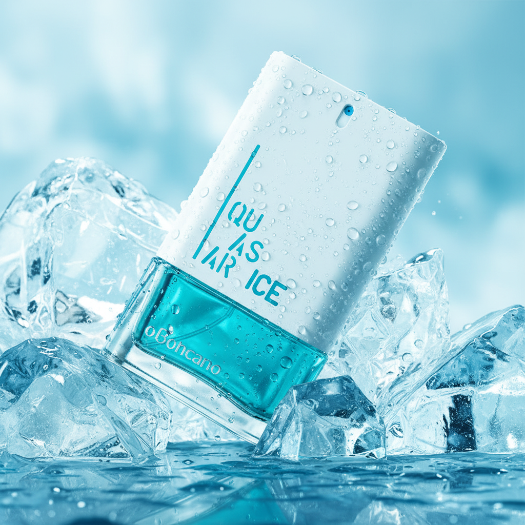 Quasar Ice em superfície de cristais de gelo com gotas de água