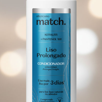Condicionador Match Liso Prolongado - detalhe rótulo