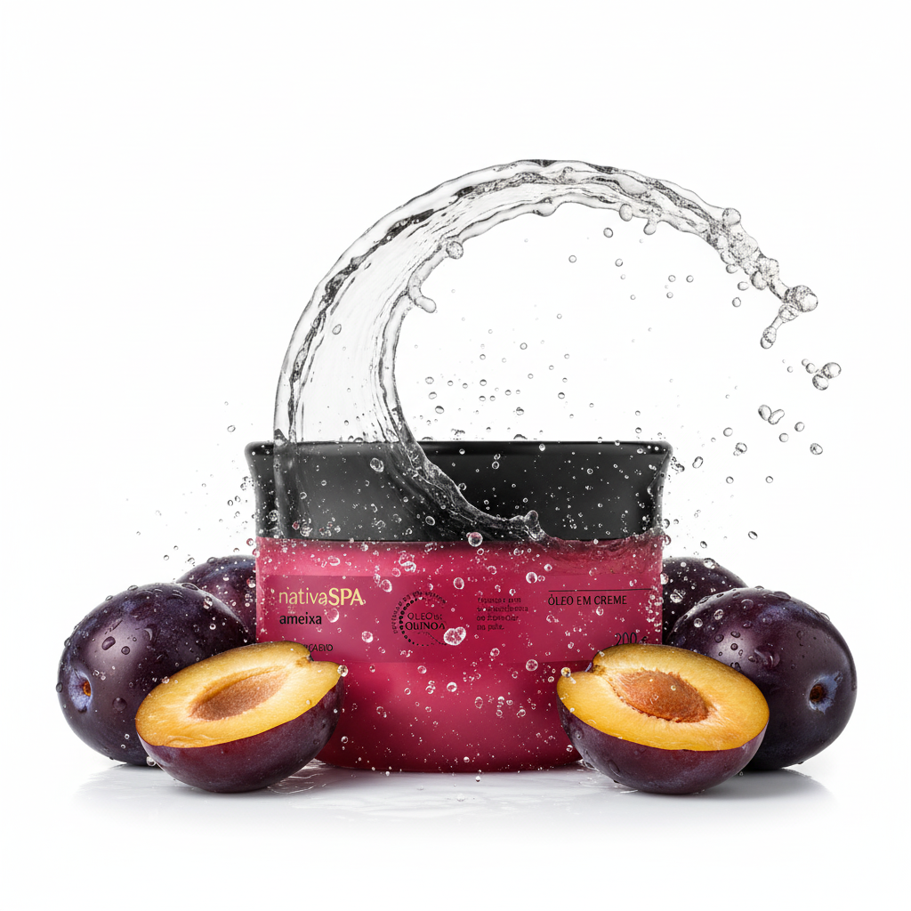 Composition créative avec prunes fraîches