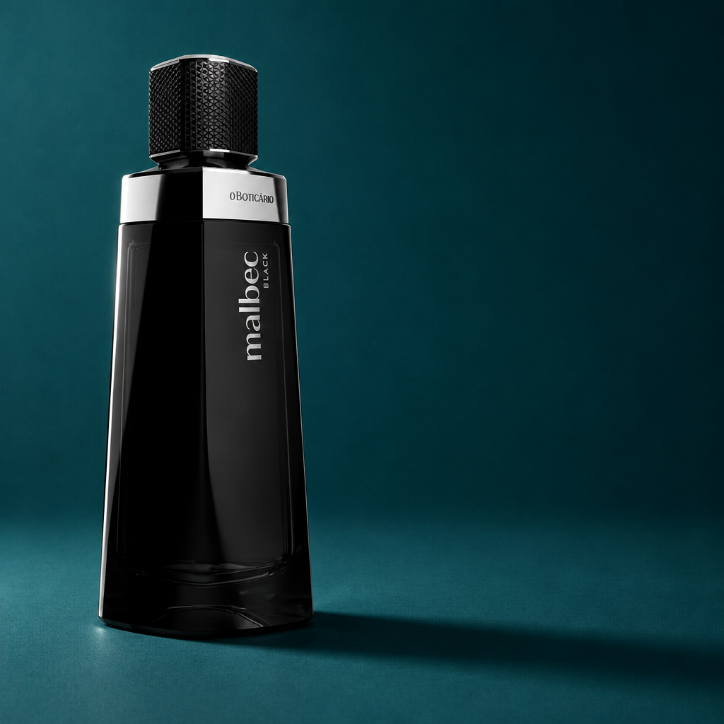 Malbec Black com luz lateral e sombra em azul-petróleo