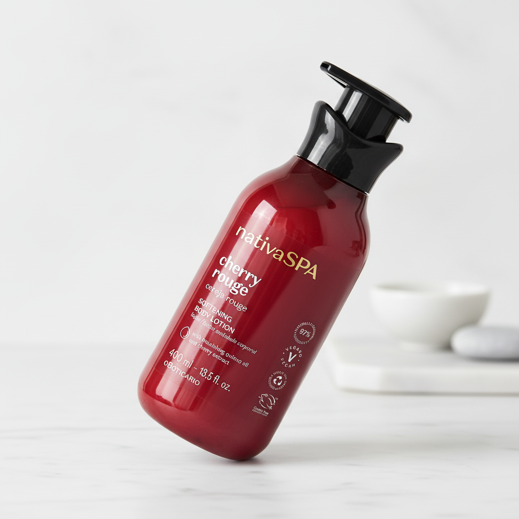 Loção Corporal Aveludada Nativa Spa Cereja Rouge - Vista em ângulo