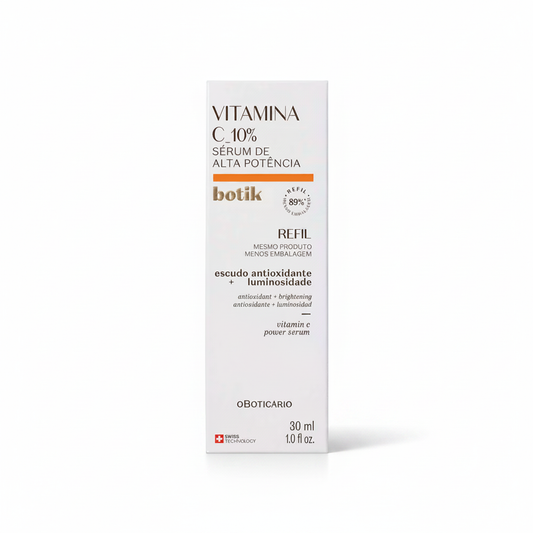 Refil Sérum de Alta Potência Vitamina C 10% Botik 30ml - Fundo Branco