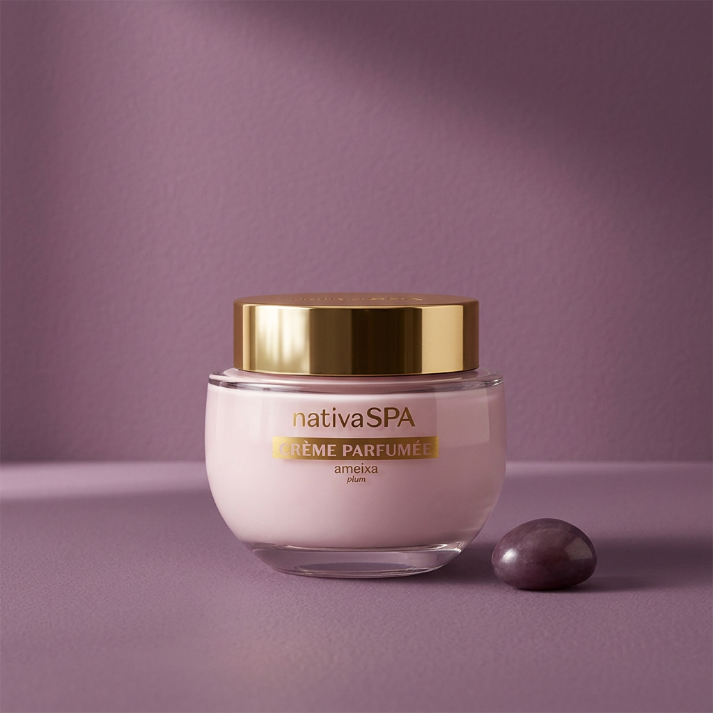 Nativa SPA Ameixa em ambientação lavanda com pedra discreta