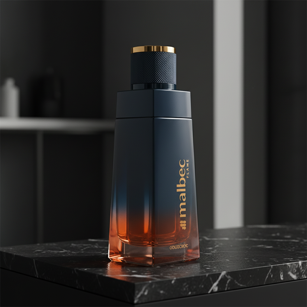 Malbec Flame em mármore preto texturizado