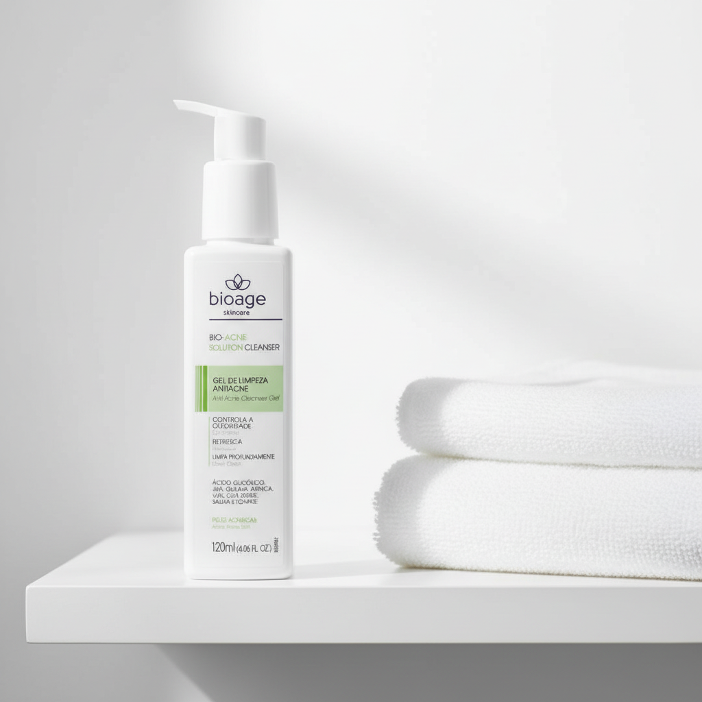 Bioage Bio-Acne Solution Cleanser - lifestyle banheiro