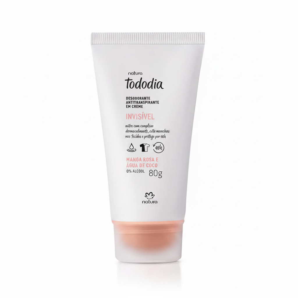 Natura TodoDia Desodorante Creme Manga Rosa e Água de Coco 80g – Fundo Branco