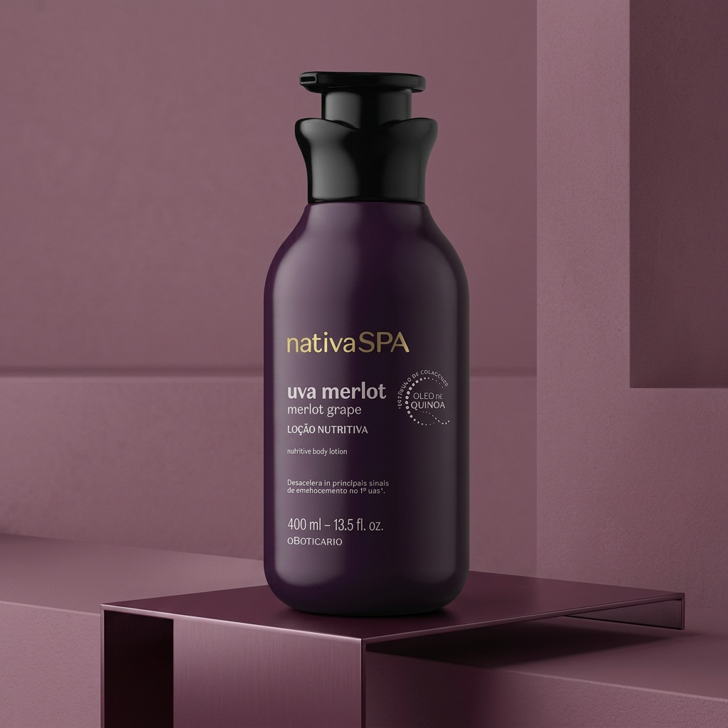 Uva Merlot em composição arquitetônica malva