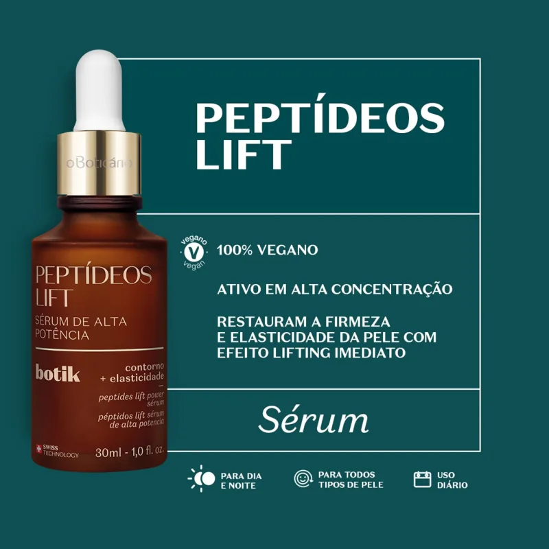 Peptídeos Lift Sérum de Alta Potência, 30 ml
