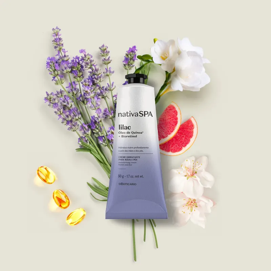 Creme Hidratante Para Mãos e Pés Nativa SPA Lilac, 50g